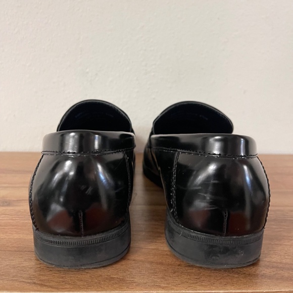 Calvin Klein Black Armond Box Smooth Leather Buckle Dress Shoe Loafers Men\'s 8.5